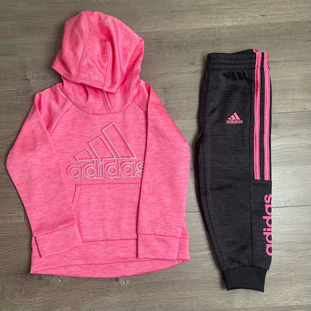 Pink Adidas Toddler Girl 2 piece jogger set - Size 2T